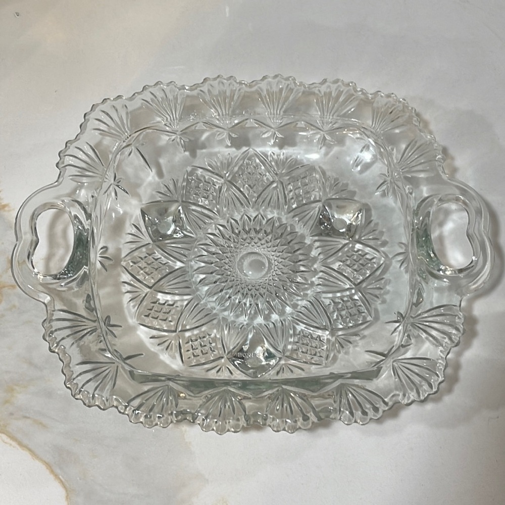 Pasari Indonesia Crystal Clear Footed Trinket Candy Dish